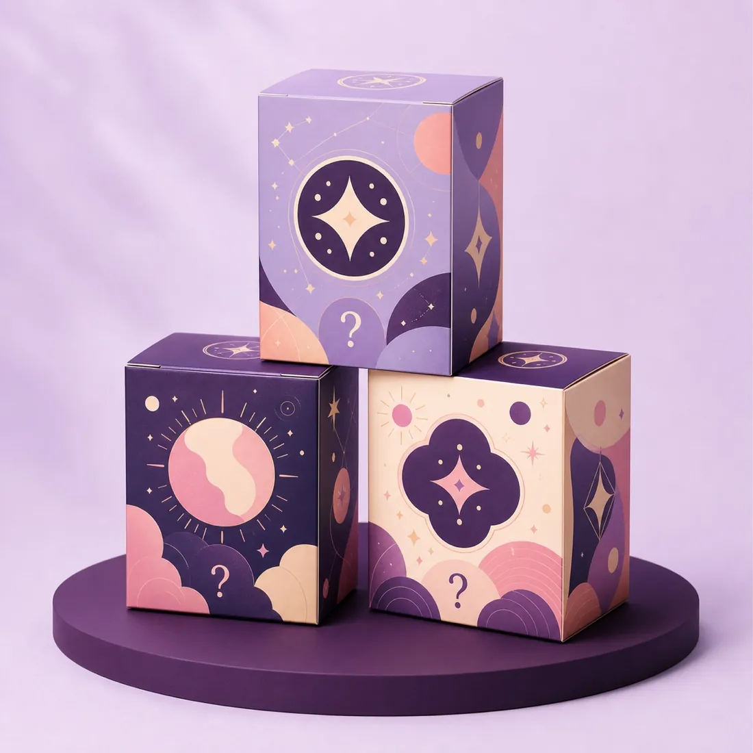 Tre blind box no-name della collezione Celestial Stories